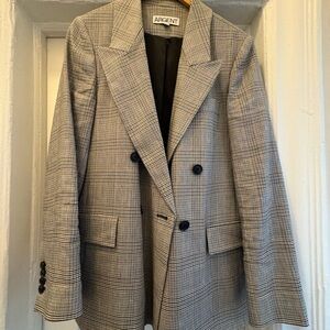 Argent Women's Gray Plaid Double-Breasted Blazer